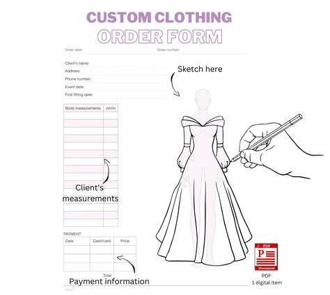 Custom Clothing Order Form