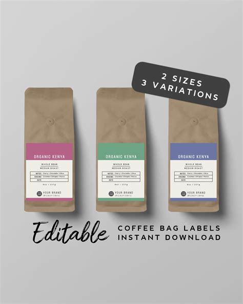 Custom coffee bag labels