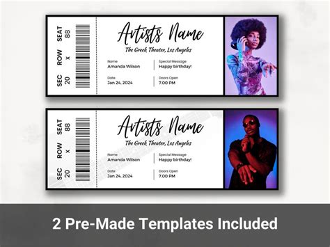 Custom Concert Ticket Design 8