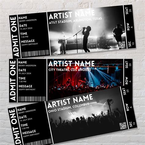 Custom Concert Ticket Design 4