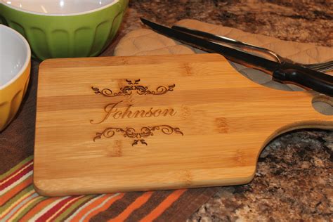 A custom cutting board handle made from wood