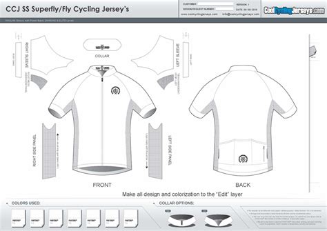 Custom Cycling Jersey Template