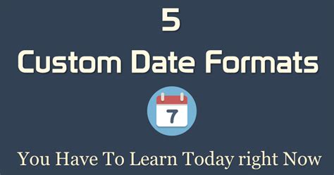 Customizing Date Formats in Excel