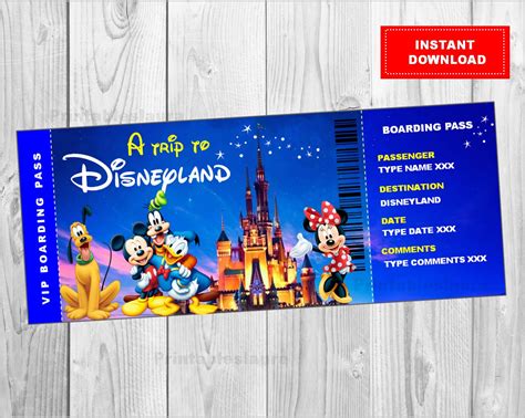 Custom Disneyland Ticket Template