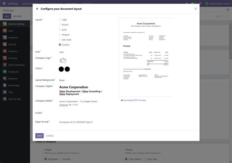 Custom document layouts