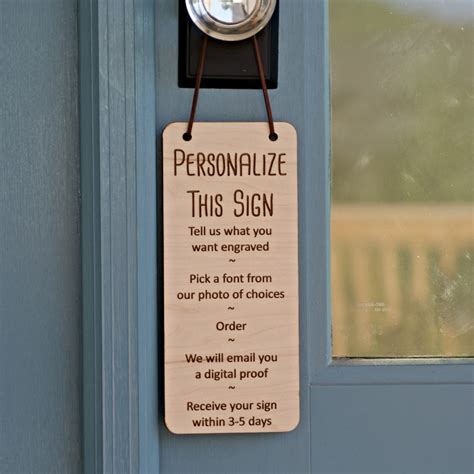 A custom door hanger design with a unique shape