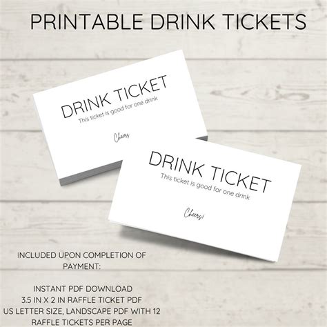 Custom Drink Tickets Template