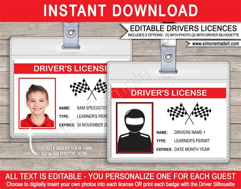 Custom Driver's License Template for Kids