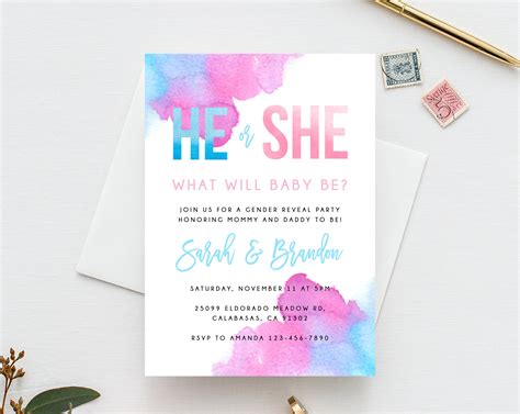 Custom Gender Reveal Invitation