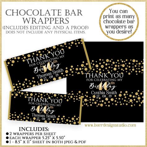 Custom Hershey Bar Wrappers for Parties