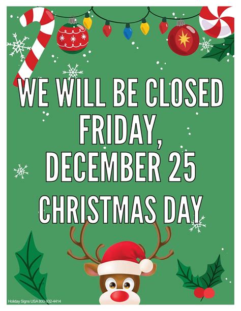 Custom Holiday Closed Signs