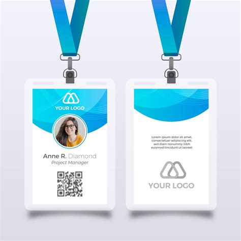 Custom ID badge template with logo and background