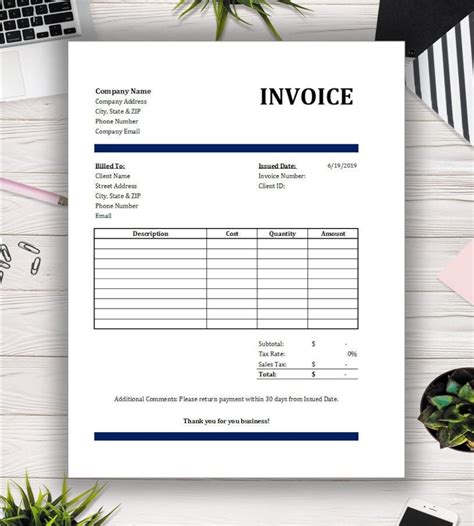 Custom Invoice Template Design