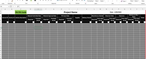 Custom Items Procurement Template Example