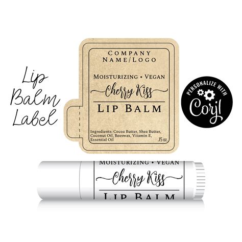 A lip balm label with a bold design