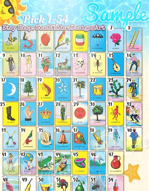 Custom Loteria Game Board Template