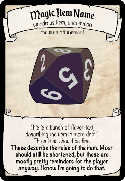 Custom Magic Item Template