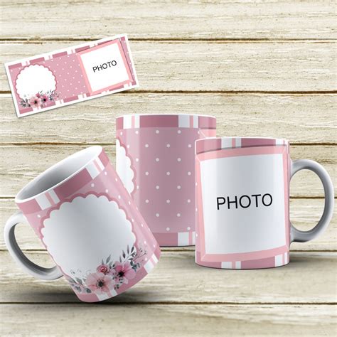 Custom mug template with high-quality images and correct color mode