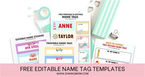 A customizable name tag template