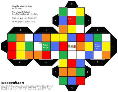 Custom paper Rubik's Cube templates