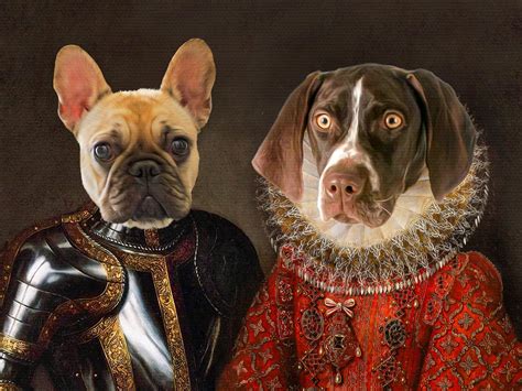 Custom pet portrait with royal theme