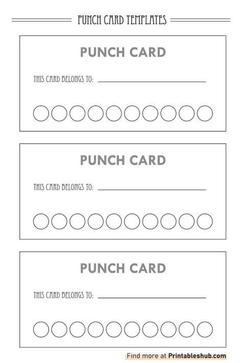 Custom Punch Card Template