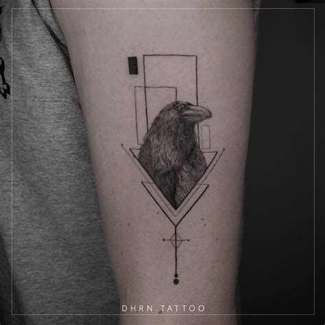 Custom raven tattoo design