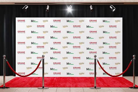 Custom red carpet backdrop with LED lights