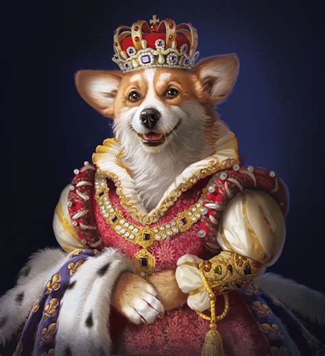 Custom royal pet portrait example 8