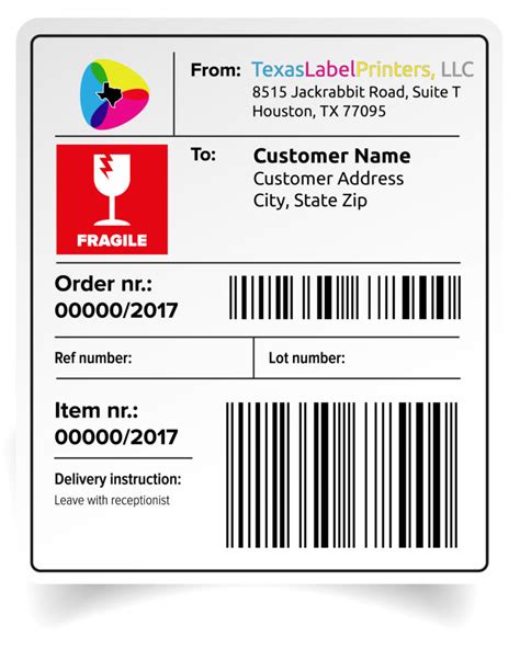 Custom Shipping Label Template