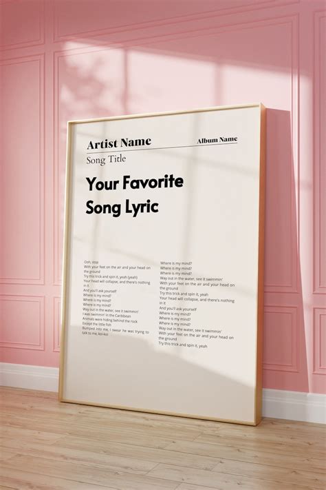 Custom Song Lyric Posters