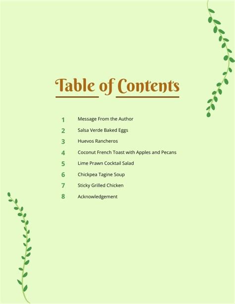 A custom table of contents template for Goodnotes