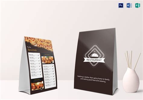 Custom Table Tent Menu Templates