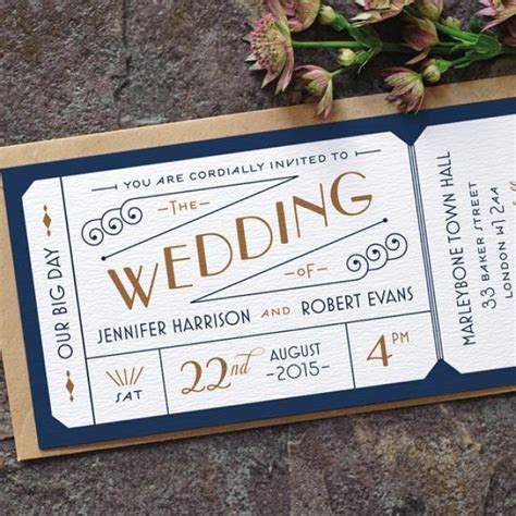 Custom Ticket Wedding Invitation