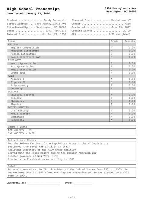 Custom transcript template programming example