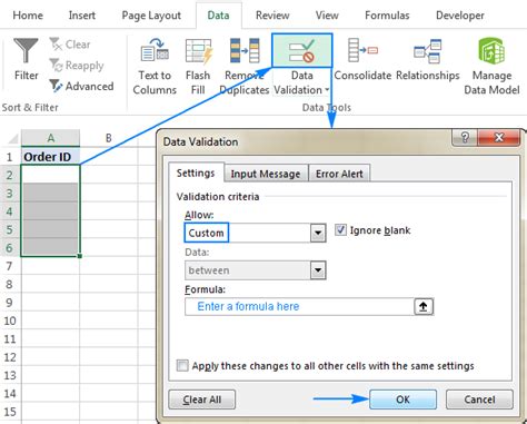 Custom validation rules in Excel