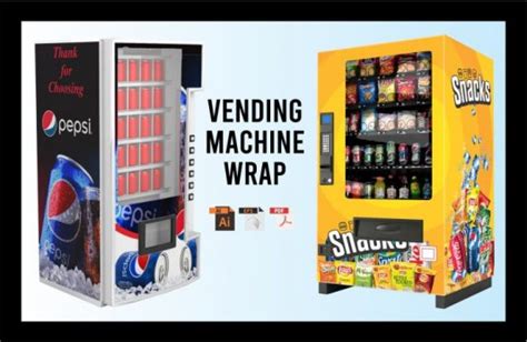 A custom vending machine wrap template with a unique design