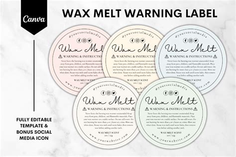 Custom wax melt labels design