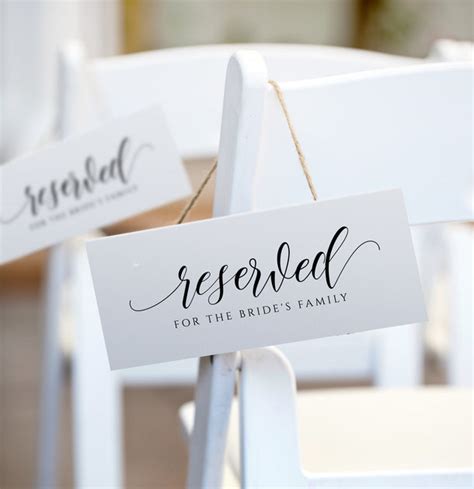 Custom Wedding Reserved Signs