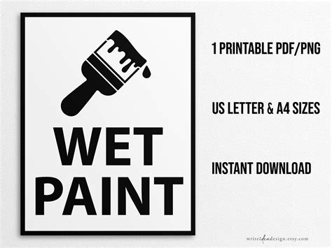 Custom Wet Paint Sign Template