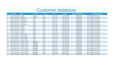 Customer Database Template