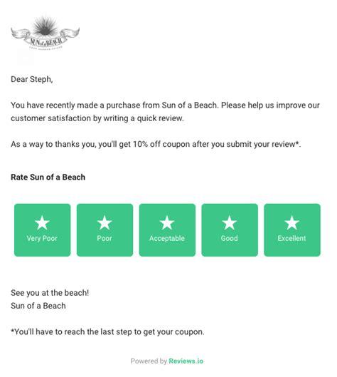 Customer review email template