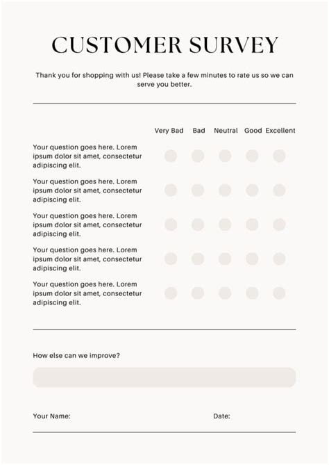 Customer satisfaction survey template example