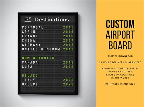 Customizable Airport Departure Board Template