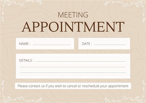 Customizable appointment reminder card template