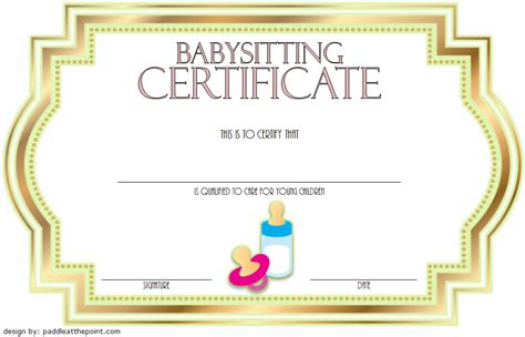 Customizable Babysitting Gift Certificate Templates 4