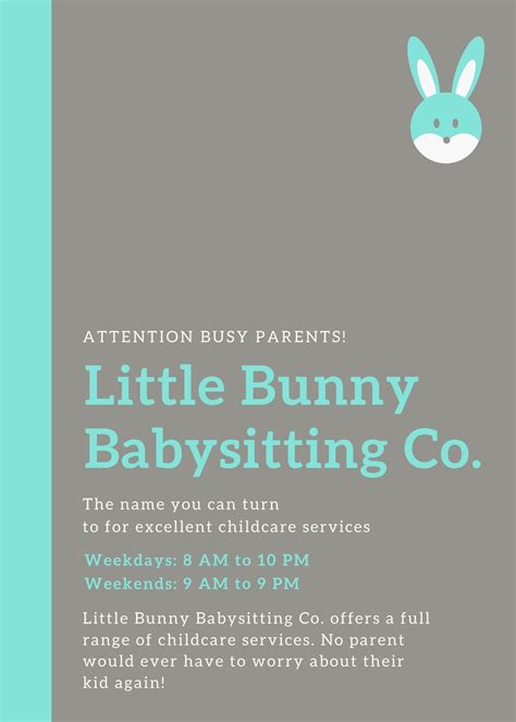 Customizable Babysitting Coupon Template 8