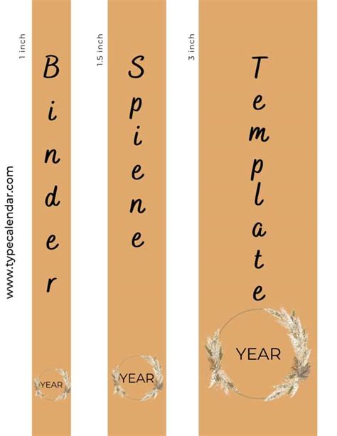 Customizable binder spine template example 1