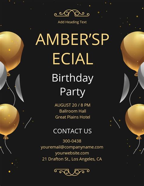 Customizable birthday flyer template