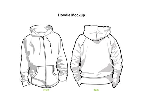 Customizable blank hoodie template with design elements